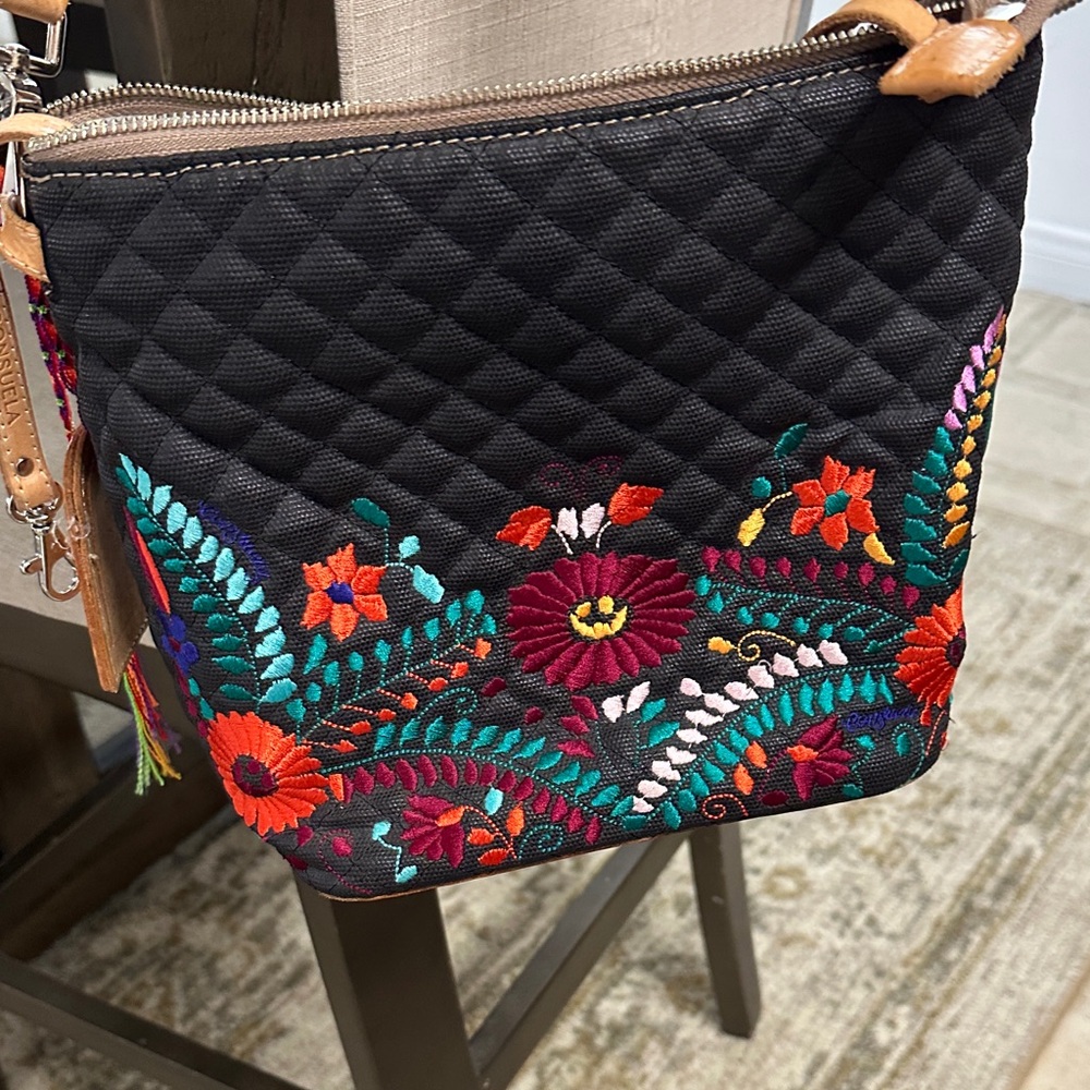Consuela La ReinaEmbroidered Floral Crossbody Bag
